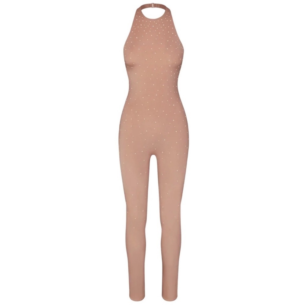 Skims‎ Jelly Sheer intimates Halter Catsuit Sienna Swarovski Skims  size L